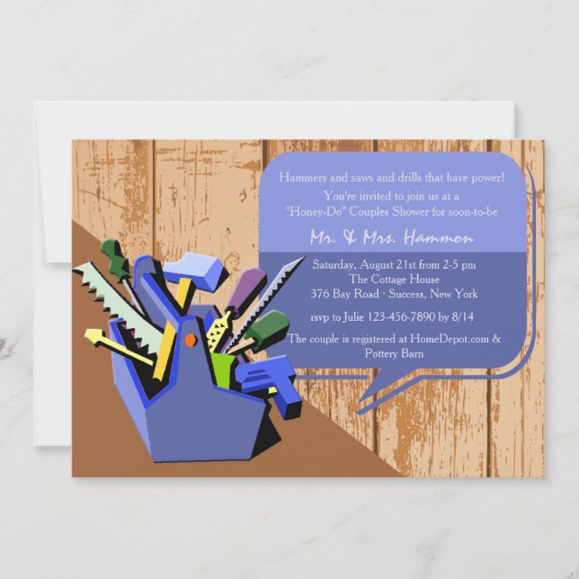 Honey-Do Couples Shower (Blue) Invitation (Front)