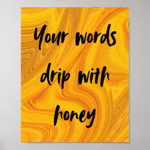 Honey Drip Art Print in Gold