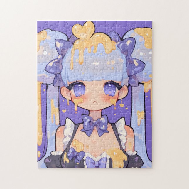 Honey Drip Kawaii Chibi Girl Jigsaw Puzzle (Vertical)