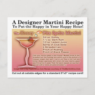Honey Fitz Spritz Martini Recipe Postcard