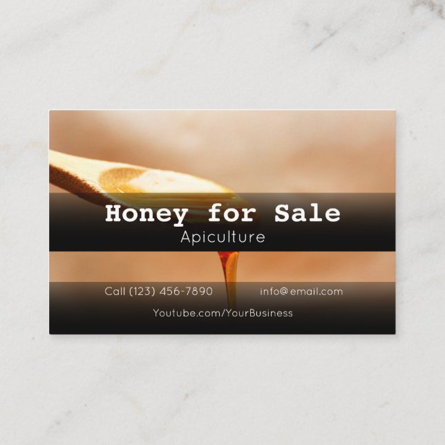 Honey for Sale Apiculture Business Company Busines Business Card (Back)