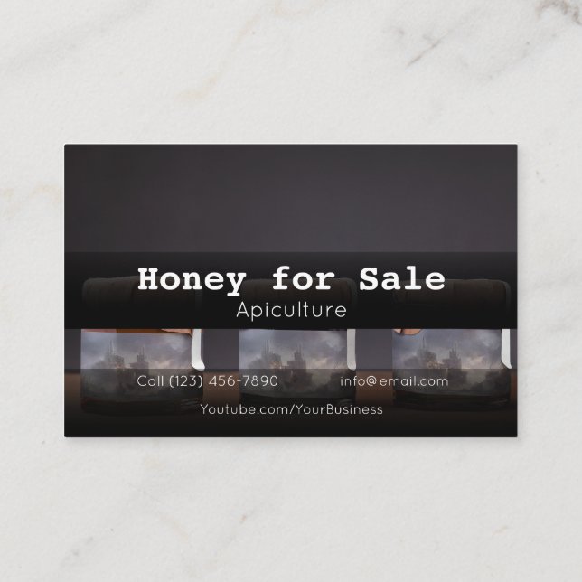 Honey for Sale Apiculture Business Company  Business Card (Back)