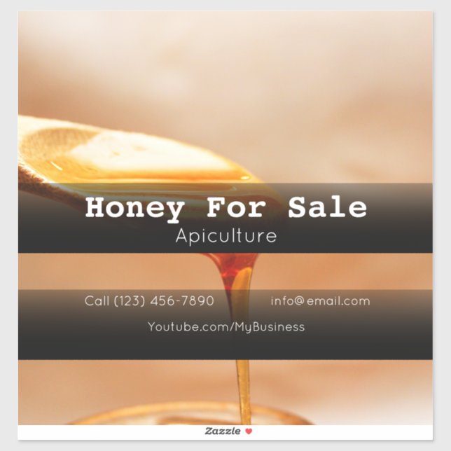 Honey for Sale Apiculture Custom-Cut Vinyl Sticker (Sheet)