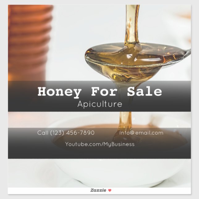 Honey for Sale Apiculture Custom-Cut Vinyl Sticker (Sheet)