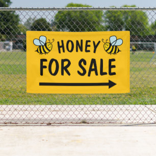 Honey for sale banner sign for beekeeper business