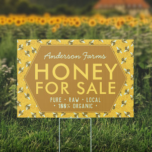 Honey for Sale   Honeybees Apiary Beekeeper Farm Garden Sign