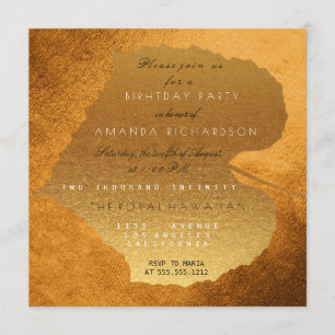Honey Gold Autumn Fall Golden Leaves Birthday Invitation