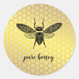 Honey Gold Bee Seller Apiarist  Vintage Classic Round Sticker