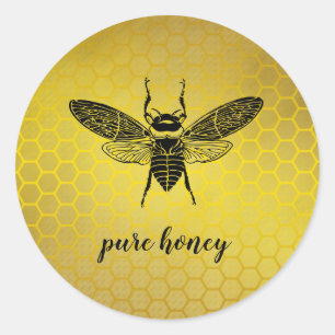 Honey Gold Bee Seller Apiarist  Vintage Classic Round Sticker
