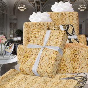 Honey Gold Blond Cobra Snakeskin Wrapping Paper