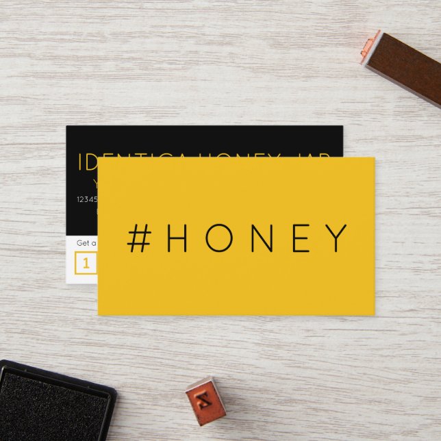 #HONEY hashtag loyalty punch card (Front/Back In Situ)