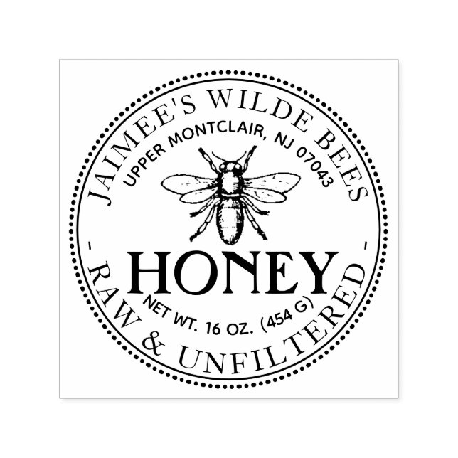 Honey Heraldic Bee Self-Inking Stamp (Design)