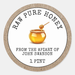 Honey Honeycomb Apiary Honey Pot Classic Round Sticker