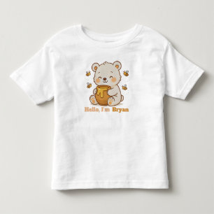 Honey Hug Bear Cute Animal Custom Illustration Toddler T-Shirt