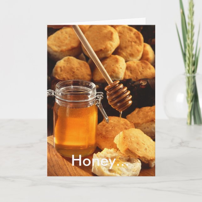 Honey... I Love You! Bisquits and Honey Food Photo Card (Front)