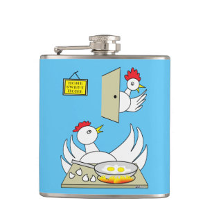 Honey, I'm Home Chickens Hip Flask