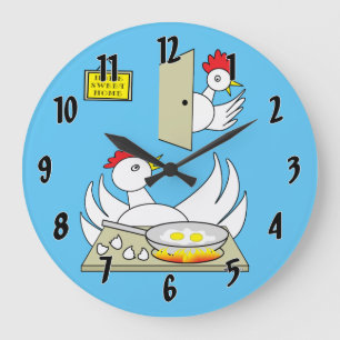 Honey  I'm Home Chickens Large Clock