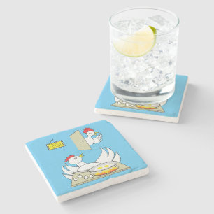 Honey  I'm Home Chickens Stone Coaster