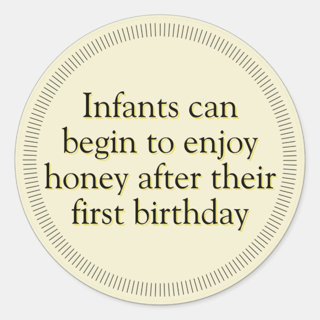Honey Infant Warning Gold Classic Round Sticker (Front)