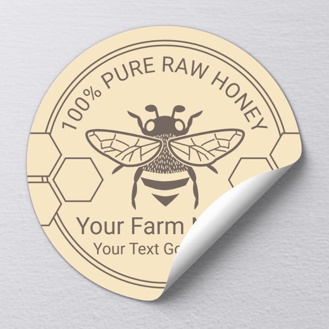 Honey Jar Bee Honey Apiary Beekeeper Farm Classic Round Sticker (Creator Uploaded)