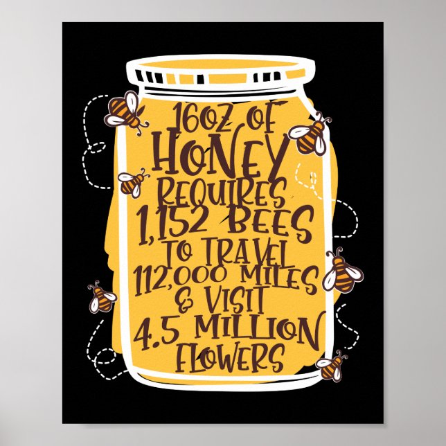 Honey Jar Beekeeper Honey Bee Poster (Front)