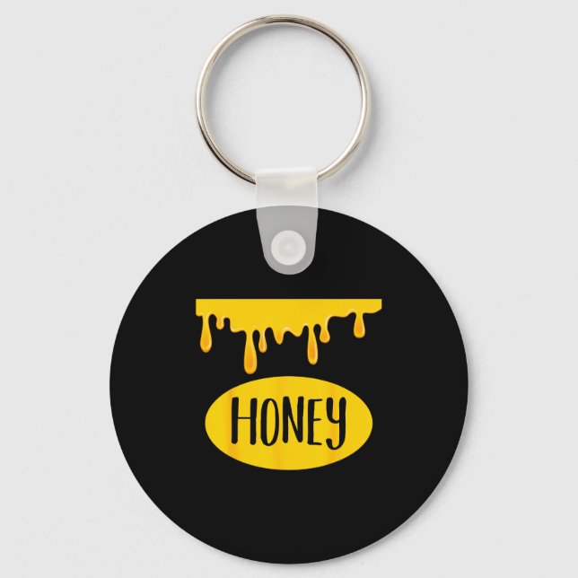 Honey Jar Funny Lazy Matching Costume Honeyt  Key Ring (Front)
