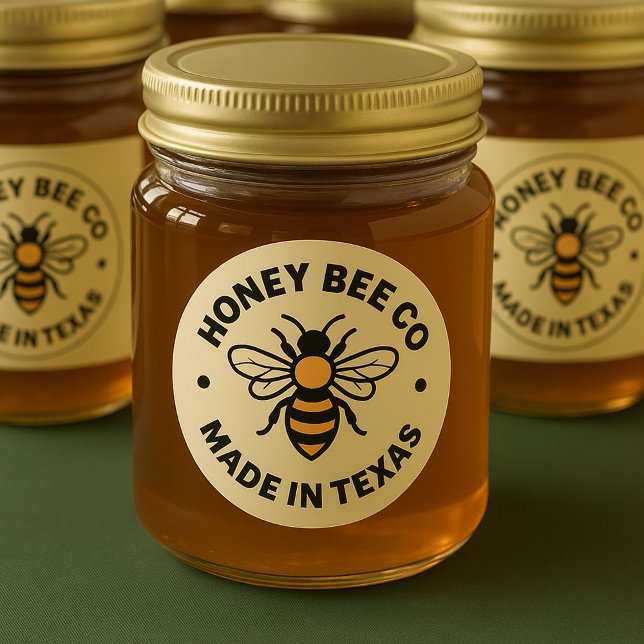 Honey Jar Honey Bee Apiary Business Label (Creator Uploaded)