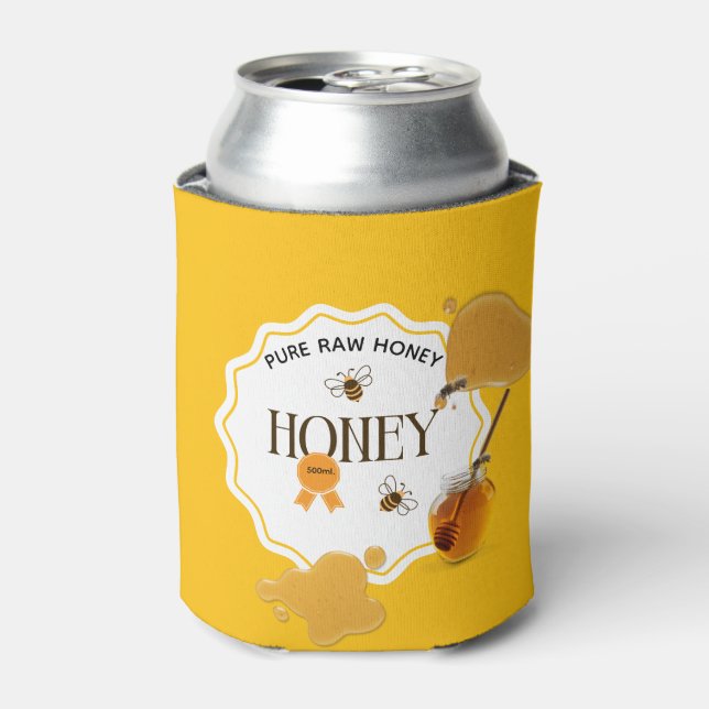 Honey Jar Honeybee Honeycomb Bee Apiary Can Cooler (Can Front)