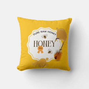 Honey Jar Honeybee Honeycomb Bee Apiary Cushion