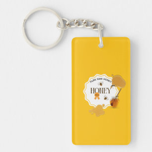 Honey Jar Honeybee Honeycomb Bee Apiary Key Ring