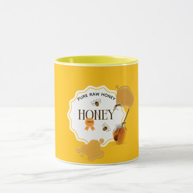 Honey Jar Honeybee Honeycomb Bee Apiary Mug (Center)