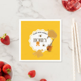 Honey Jar Honeybee Honeycomb Bee Apiary Napkin