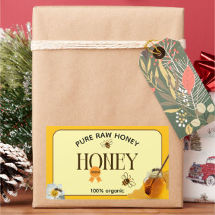 Honey Jar Honeybee Honeycomb Bee Apiary Rectangular Sticker