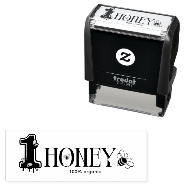 Honey Jar Honeybee Honeycomb Bee Apiary Self-inking Stamp (In Situ)