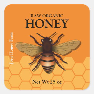 Honey Jar Honeycomb Label Sticker