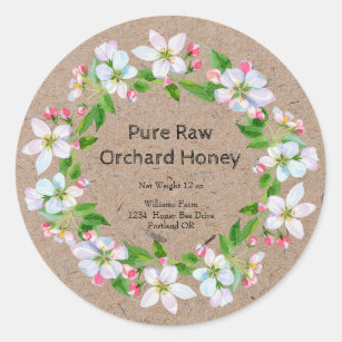 Honey Jar  Kraft Paper Label   Orchard Honey