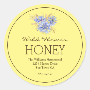 Honey Jar Label   Corn Flower    Apiary Name