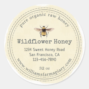Honey Jar Label Honeybee Apiary