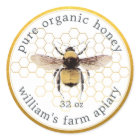 Honey Jar Label Honeybee Apiary Honeycomb Gold