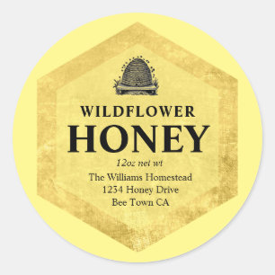 Honey Jar Label   Vintage Hive    Apiary Name