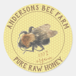 Honey Jar Label    Vintage Honeybee & Honeycomb