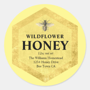 Honey Jar Label   Wildflower Honey   Apiary Name