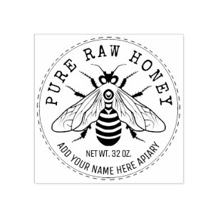 Honey Jar Labelling   Honeybee Honeycomb Bee Apiar Rubber Stamp