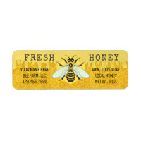 Honey Jar Labels | Honeybee Honeycomb Apiary Bees