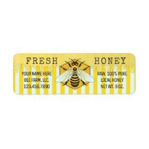 Honey Jar Labels   Honeybee Honeycomb Apiary Bees