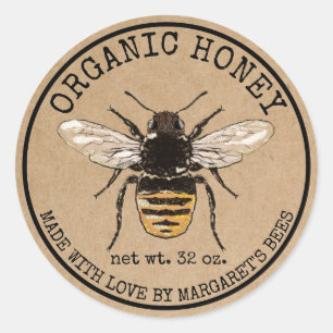 Honey Jar Labels Honeybee Honeycomb Bee Apiary
