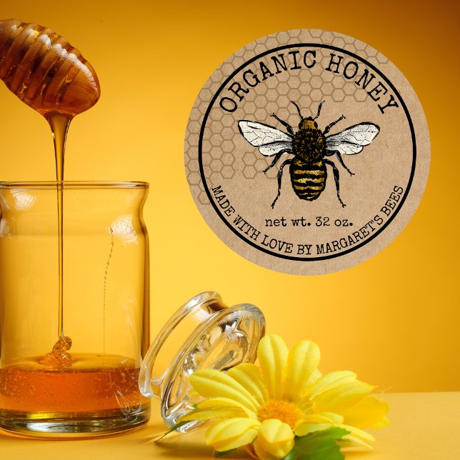 Honey Jar Labels Honeybee Honeycomb Bee Apiary (Creator Uploaded)