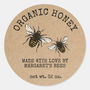 Honey Jar Labels Honeybee Honeycomb Bee Apiary