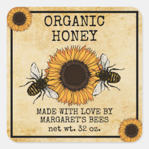 Honey Jar Labels Honeybee Honeycomb Bee Apiary