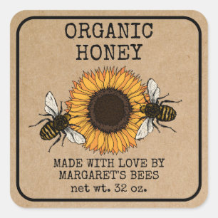 Honey Jar Labels Honeybee Honeycomb Bee Apiary